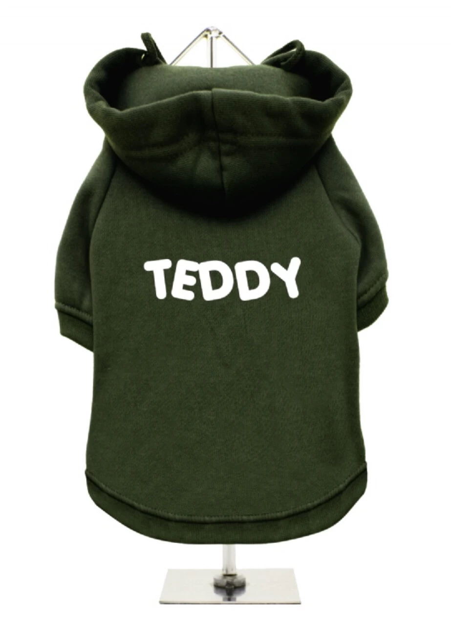 Urban Pup Personalised Sweatshirt In Olive Green.. Pet Name In White — Bonnie Little Paws 2 Urban Pup Personalised Sweatshirt In Olive Green.. Pet Name In White — Bonnie Little Paws - Image 2