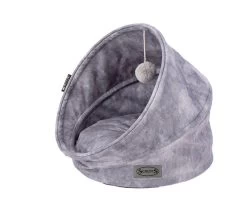 Kensington Cat Bed - Chocolate, Grey, Cream & Navy β Bonnie Little Paws