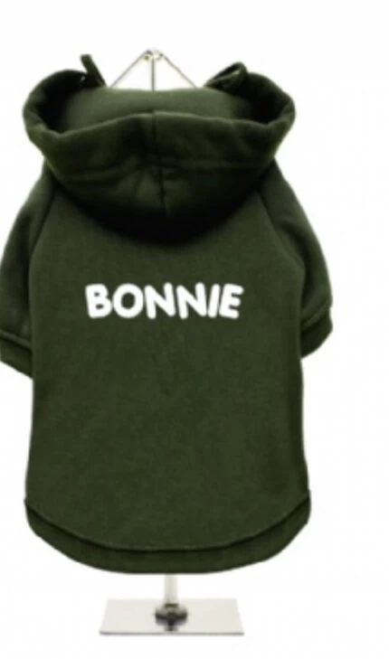 Urban Pup Personalised Sweatshirt In Olive Green.. Pet Name In White — Bonnie Little Paws 3 Urban Pup Personalised Sweatshirt In Olive Green.. Pet Name In White — Bonnie Little Paws - Image 3